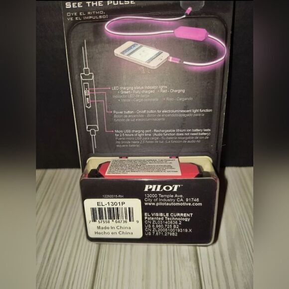 Pilot Light Pulse Pink Auxiliary Cable 3ft All Around 360 Glowing Cable 3.5 MM - Picture 4 of 4